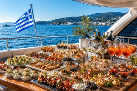 yacht catering menou petit athens